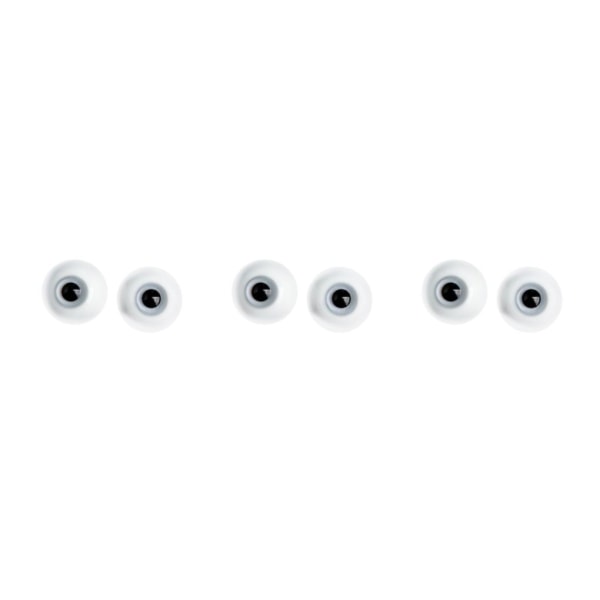 1/2/3/5 2x Doll Eyes Wiggle Eyes för Halloween rekvisita Skulptur White diameter 6mm 3Set