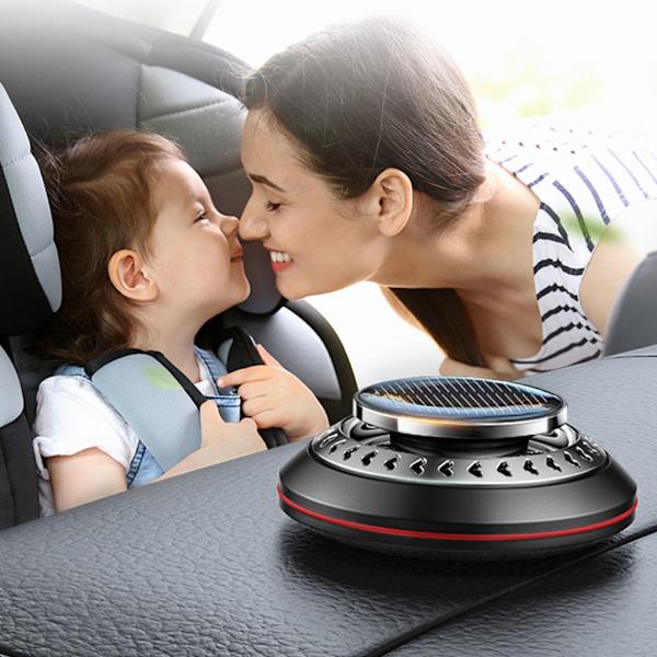 1/2/3/5 Metal Car Air Freshener Solar Powered Automatic red 1Set
