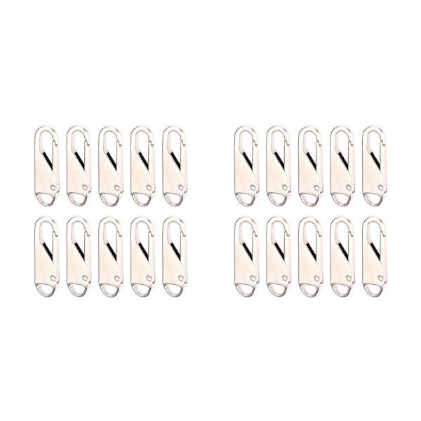 1/2/3/5 10 st För Zipper Pull Replacement Metal För Zipper Silver 10 pcs 2PCS