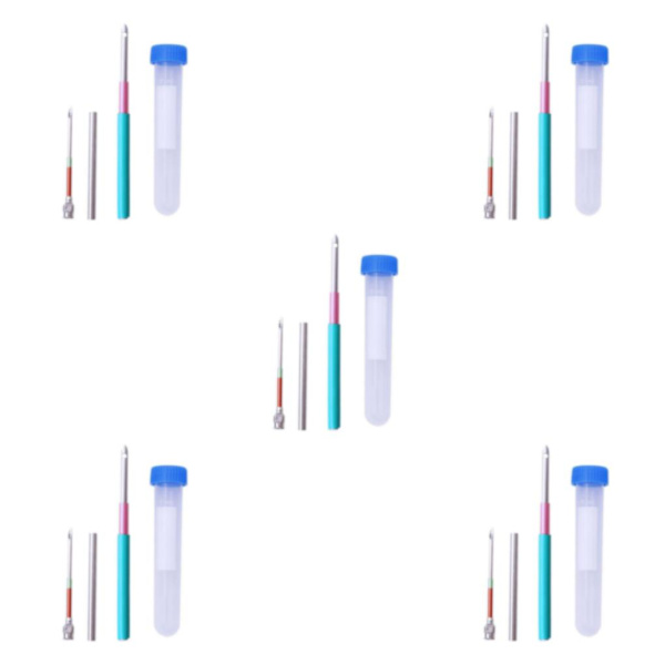 1/2/3/5 Broderi Punch Nål Penna Sysats Stickverktyg 3 Pcs Needle 1 Pc Tube 10cm 5Set