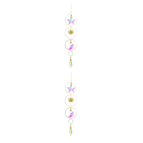 1/2/3/5 Crystal Balkong Fönsterhängande Dekor Vägg Rainbow Maker Model 1 40cm 2Set