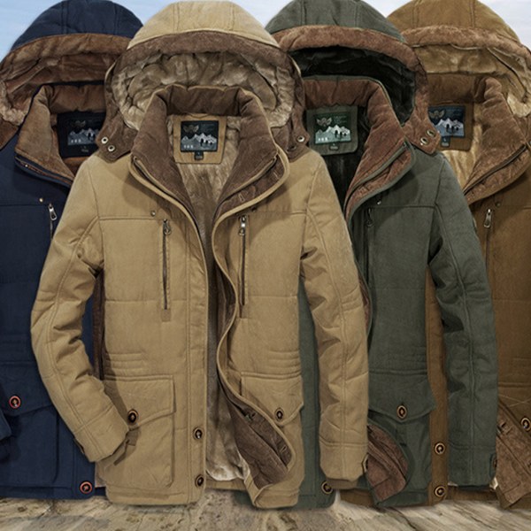 Andningsbar och slitstark vinterjacka för utomhusaktiviteter khaki 4XL