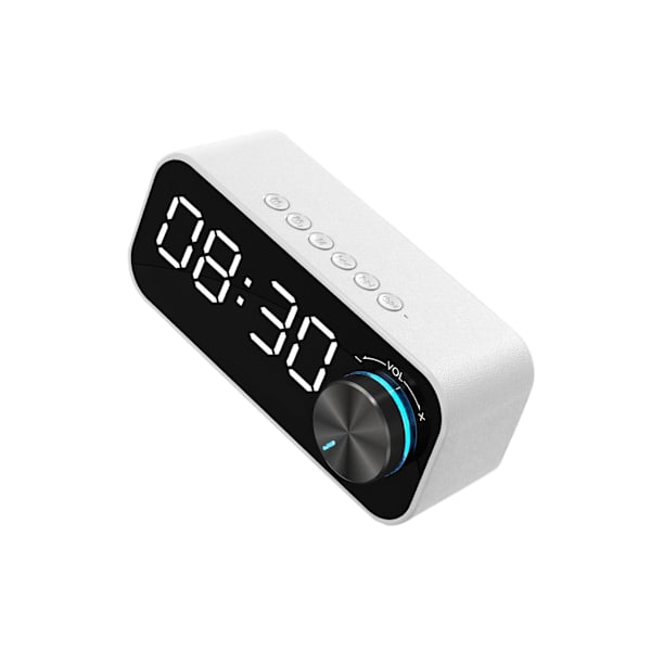 1/2/3/5 Dubbel väckarklocka Bluetooth spegel med stereohögtalare White 14.2x4.5x6cm 2Set