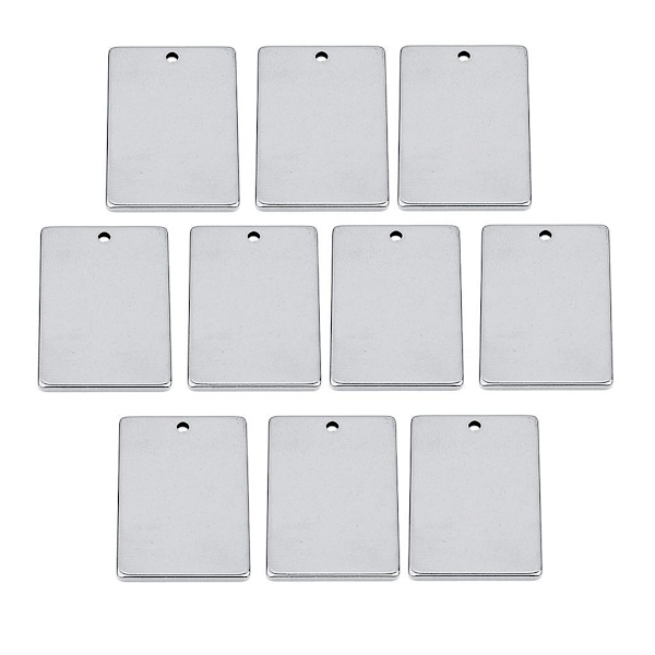 1/2/3/5 10 bitar metall platt rektangel blank stämpling För Silver 20x30mm 1Set