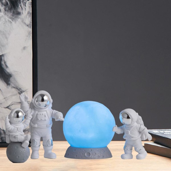 1/2/3/5 4st Astronautfigurer Set Heminredning Söt Sstronaut Silver Blue 1Set