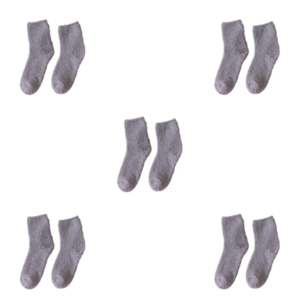 1/2/3/5 10 stycken extra tjocka och elastiska mjuka strumpor Light Grey 5PCS