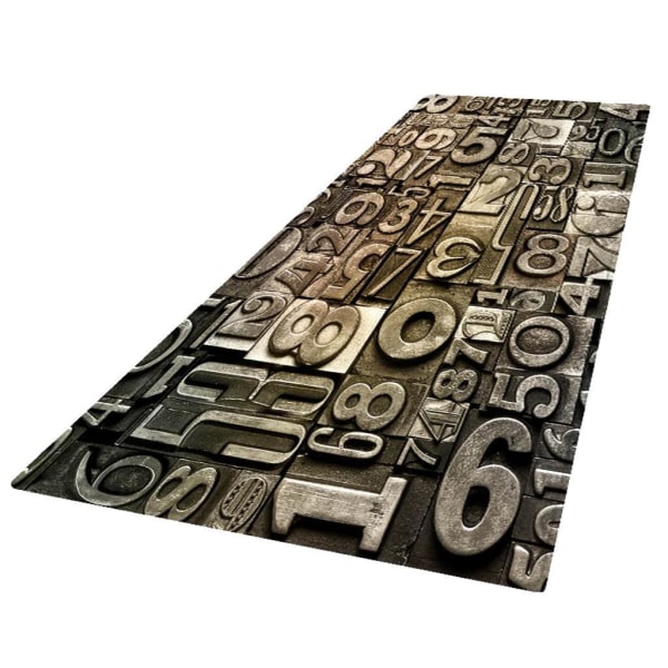 Printed 3D Golvmatta Runner Non-För slip Area Rug 3D Numbers