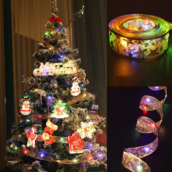1/2/3/5 Christmas Tree Ribbon Lights Party Supplies För Silver tint 5 meters 50 lights 1Set