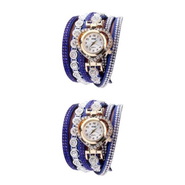 1/2/3/5 Dam Lyx Crystal Armband Armbandsur Lady Analog 2Set