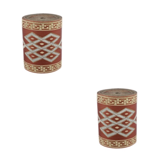 1/2/3/5 5 meter/ 5,5 Yds Jacquard Trim Wide Woven Border Ribbon Red Brown 8cm x 5M 2Set