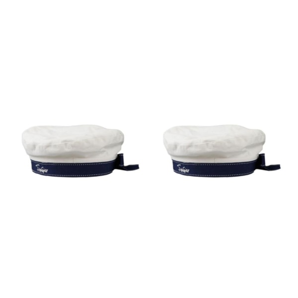 1/2/3 Sjömansmössa Stickad Mesh För Baskermössa Navy Mariner Cap White 56cm-58cm 2Set