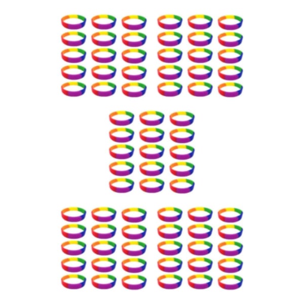 1/2/3/5 15 stycken/förpackning Enkla silikonarmband Modegummi Rainbow 5Set