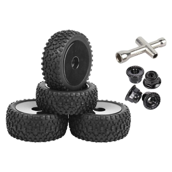 1/2/3 Fram Bak Buggy Däck 1:10 Bildelar Tillbehör DIY Black 1Set