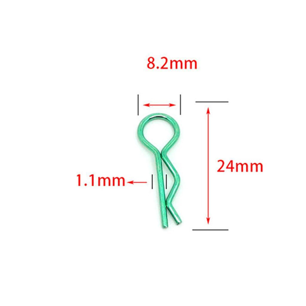 1/2/3/5 RC Body Shell Clips R Shape för 1/10 RC racingbil blue length 24mm 1Set