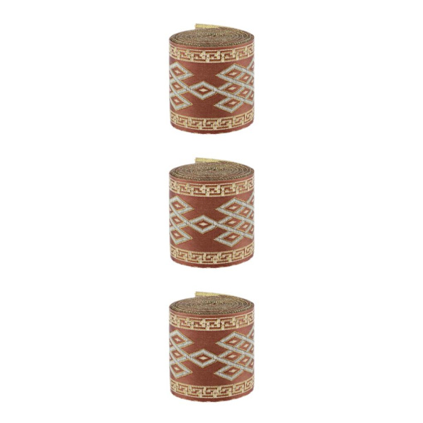 1/2/3/5 5 meter/ 5,5 Yds Jacquard Trim Wide Woven Border Ribbon Red Brown 6cm x 5M 3Set