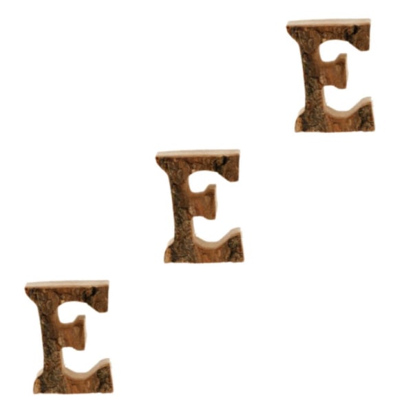1/2/3/5 Handgjorda träbokstäver Dörrnummer Alfabetbokstav letter E 3Set