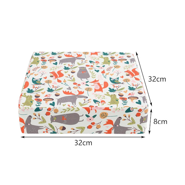 1/2/3/5 Bärbar lätt matstolsdyna för baby happy animals White 1 Pc