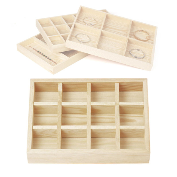 1/3/5 Smycken Display Fack Case Pärlor Hållare Ädelstensarmband 12grids 7.87x5.91x1.38 Inch 1Set