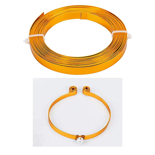 1/2/3/5 Aluminium platttråd böjbara armaturramssmycken Gold 10 meters 1Set