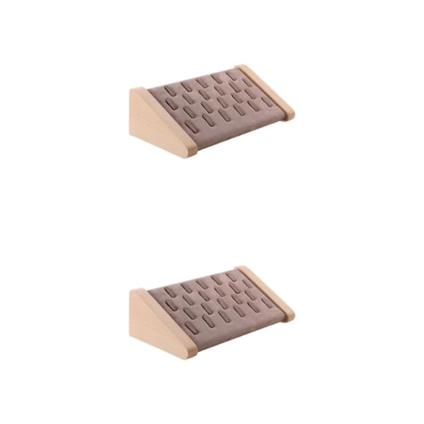 1/2/3 Ringar Displayhållare Snygg smyckeförvaringsställ för butik Coffee 2PCS