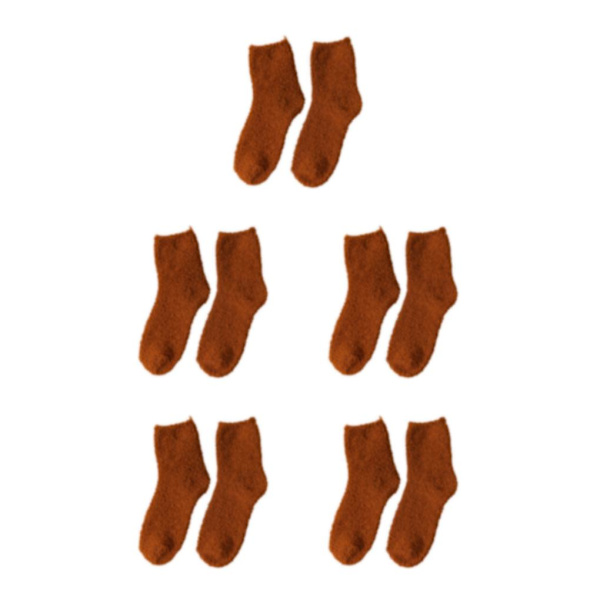 1/2/3/5 10 stycken extra tjocka och elastiska mjuka strumpor Coffee 5PCS