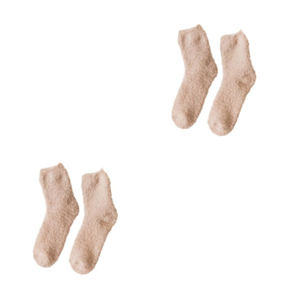 1/2/3/5 10 stycken extra tjocka och elastiska mjuka strumpor Khaki 2PCS