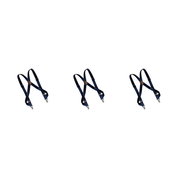 1/3/5 Mens Suspender Swivel Hook X Formad Elastisk 1,4 Bred Navy 3PCS