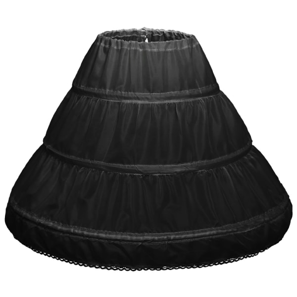 3 Hoops Cancan Barn Flower Girl Underklänning Stödklänning black 65cm