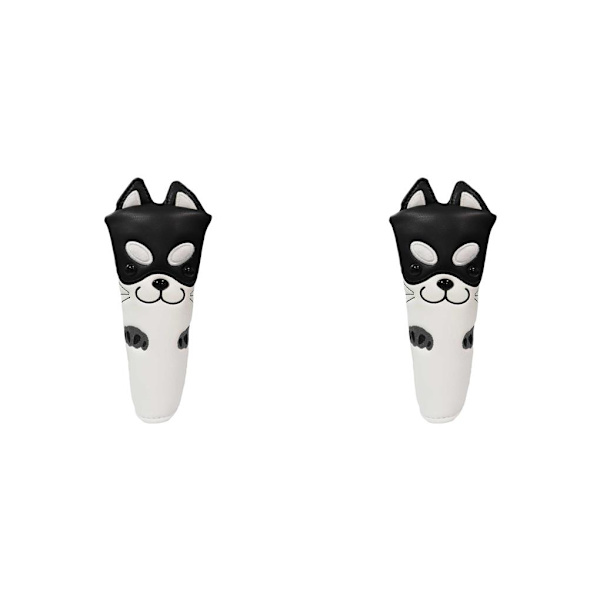 1/2/3 Dog Pattern För Golf Putter Headcover Cover för Black 2PCS