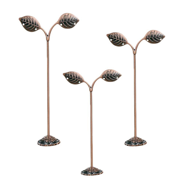 1/2/3/5 3x Iron T Bar Örhänge Halsband Smycken Display Stand Copper Leave 5Set