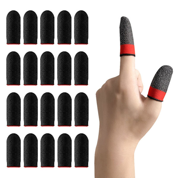 1/2/3/5 20 delar Gaming Finger Sleeves Anti Sweat Andas Red 45 x 25mm 1Set