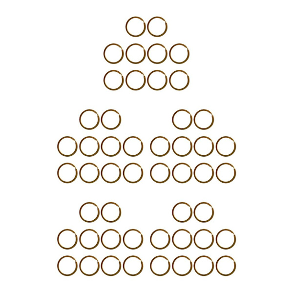 1/2/3/5 förpackning med 10 Mässing platt rund delad nyckelringar nyckel Gold 32mm 10 pcs 5PCS