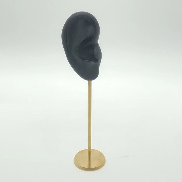1/2/3 Örhänge Display Stand Human Ear Model Stud Holder Showcase Right Ear Black Height: 18cm 1Set
