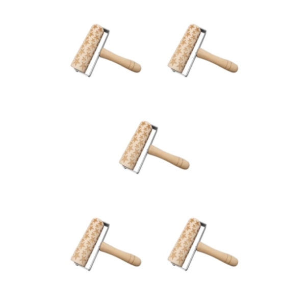 1/2/5 Snöflingakavelgjorda av naturligt trä Lätt att rengöra five-pointed star 5Set