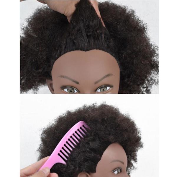 För Mångsidig Hårstyling Öva Dockhuvud Skyltdocka med Afro Light Black