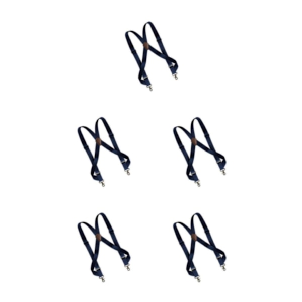 1/3/5 Mens Suspender Swivel Hook X Formad Elastisk 1,4 Bred Navy 5PCS