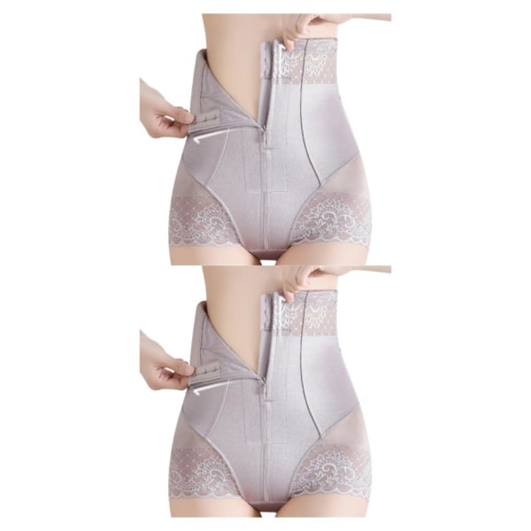 1/2/3/5 Bekväma och andningsbara kvinnor Shapewear för magen gray purple XL 2Set