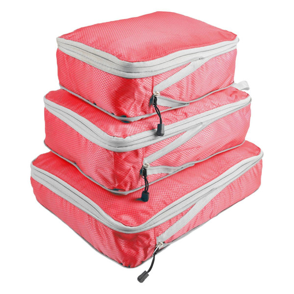 Kompressionsresväska Slitstarka Bagage Organizer Väskor Red 3 pcs