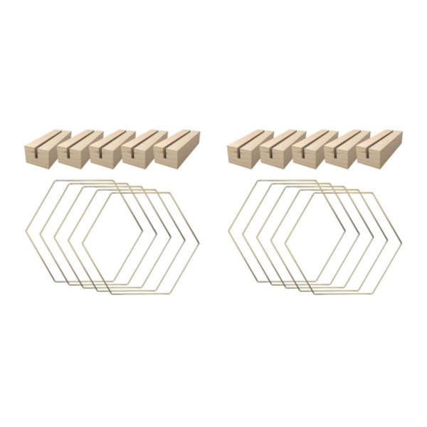 1/2 Portable Metal För Floral Hoop Crafts Hexagon Garland Frame 2PCS