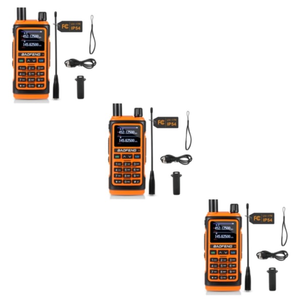 1/2/3 UHF/VHF med trådlös frekvenskopiering Handhållen skinkaradio YELLOW 3Set