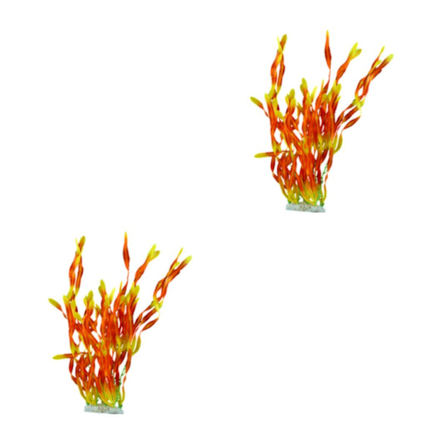 1/2 Fishtank Artificiell vattenväxt dekorativa simuleringsväxter Red 2PCS