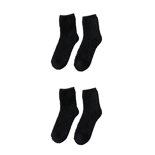 1/2/3/5 10 stycken extra tjocka och elastiska mjuka strumpor Black 2PCS