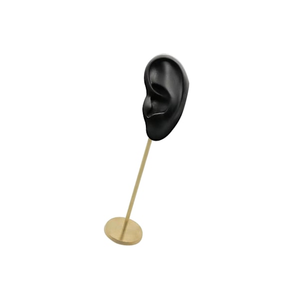 1/2/3 Örhänge Display Stand Human Ear Model Stud Holder Showcase Left Ear Black Height: 18cm 1Set