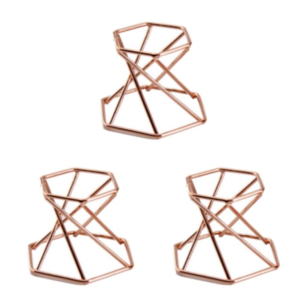 1/2/3/5 glasobjektiv med kulstativ för mineralprov Hexagon Rose Gold 3Set