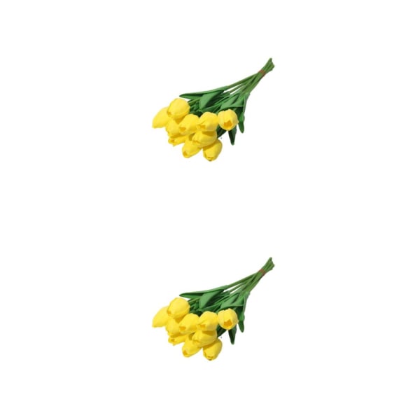 1/2/3 10påse Simulerade tulpaner Ljusa och charmiga blommor för yellow 2PCS