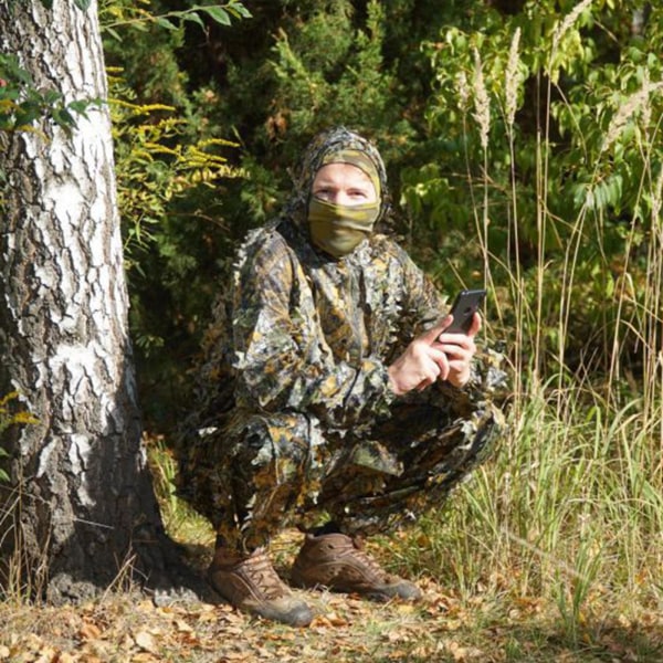 Woodland Camouflage Ghillie Suit Huvjacka och byxor Set