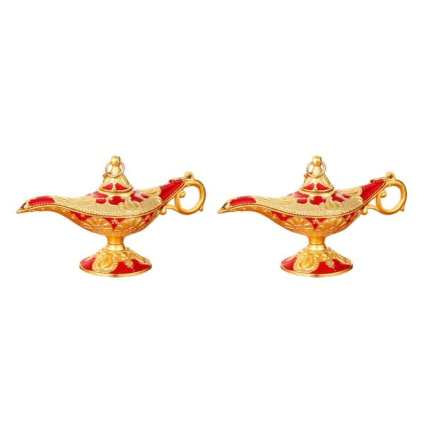 1/2/3/5 Aladdin Lamp Genie Costume Light Art Craft Classic Gold Red 8.5x3x3.5cm 2Set