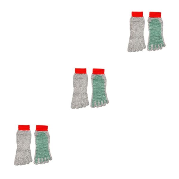 1/2/3/5 Ergonomiska 5-tå skärtåliga strumpor för utomhusbruk Gray green red bind 3Set