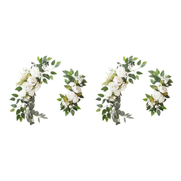 1/2/3/5 2x Elegant bröllopsbågeblommor Välkomstskyltceremoni White 2PCS