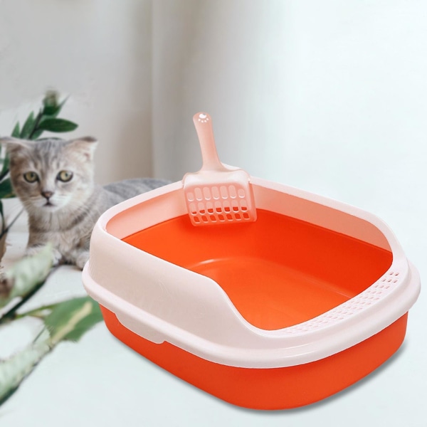 Öppen låda Toalett Djurbehållare Bäddpanne med kattunge Orange ab2c |  Orange | Fyndiq